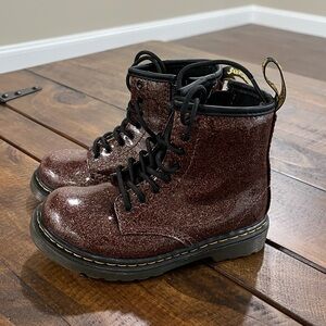 Doc Martins Chocolate Sparkle Mid Boot 1460 GLITTER LACE UP BOOTS